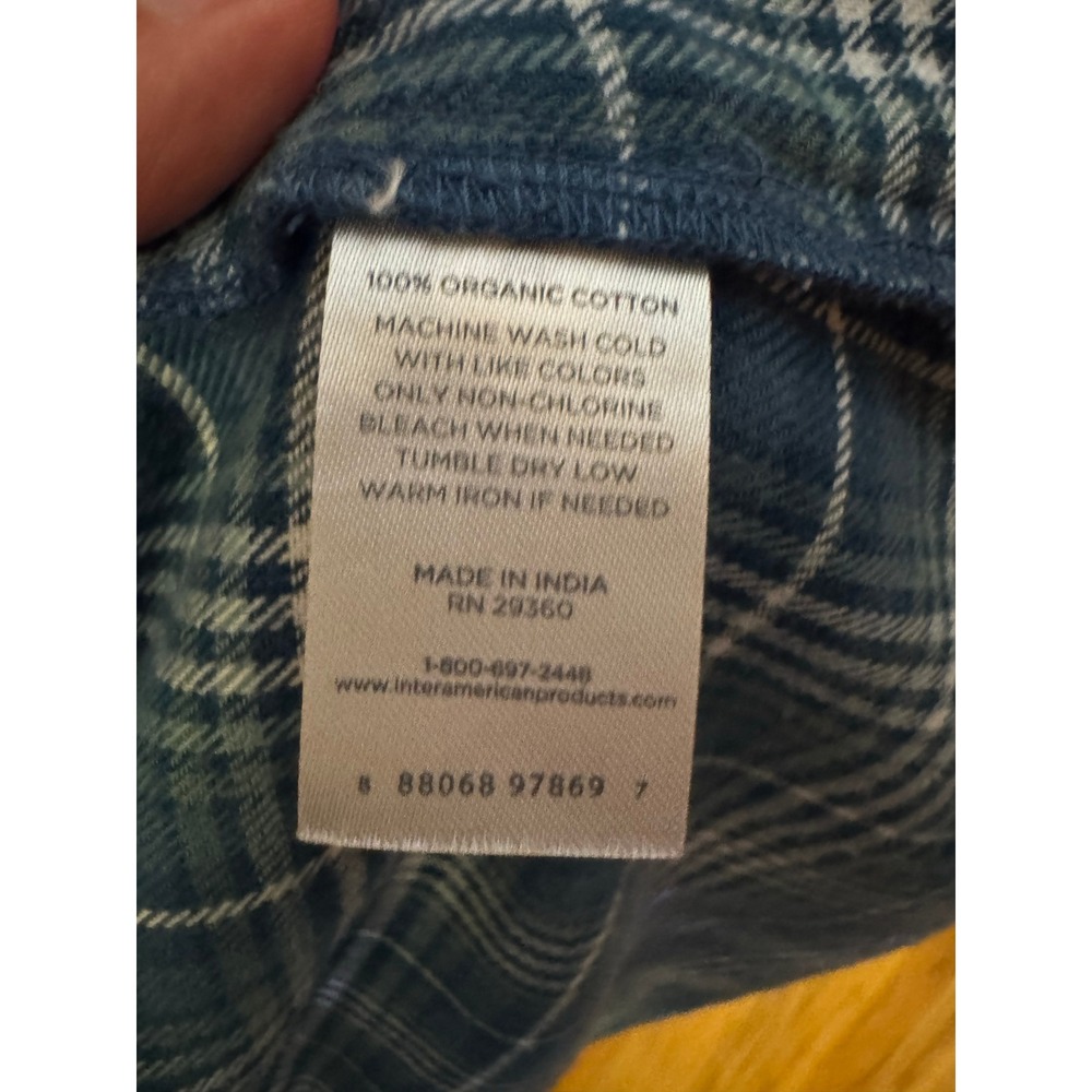 Dip Organic Cotton Plaid Long Sleeve Button Down‎ Shirt Women's Size Large - Picture 5 of 5